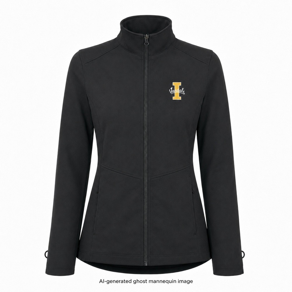 University of Idaho Vandals Women Jacket Medium Black Softshell Full Zip Logo
